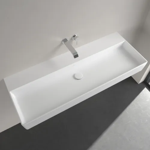 Bild von VILLEROY BOCH Memento 2.0 Waschbecken, 1200 x 470 x 150 mm, Stone White CeramicPlus, ohne Überlauf, Unterseite geschliffen #4A22CFRW
