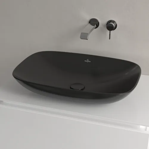 Bild von VILLEROY BOCH Loop & Friends Aufsatzwaschbecken, 620 x 420 x 120 mm, Ebony CeramicPlus, mit Überlauf #4A5000S5