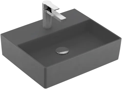 Bild von VILLEROY BOCH Memento 2.0 Waschbecken, 500 x 420 x 140 mm, Graphite CeramicPlus, ohne Überlauf, Unterseite geschliffen #4A225LI4