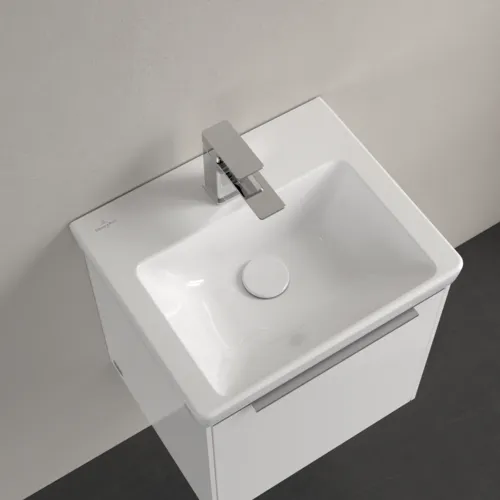 Bild von VILLEROY BOCH Subway 3.0 Handwaschbecken, 450 x 370 x 145 mm, Weiß Alpin CeramicPlus, mit Überlauf #4370FKR1