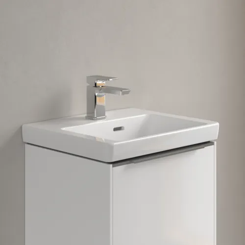 Bild von VILLEROY BOCH Subway 3.0 Handwaschbecken, 450 x 370 x 145 mm, Weiß Alpin CeramicPlus, mit Überlauf #4370FKR1