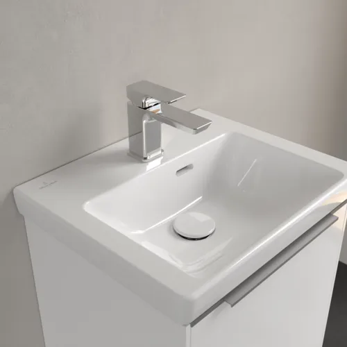 Bild von VILLEROY BOCH Subway 3.0 Handwaschbecken, 450 x 370 x 145 mm, Weiß Alpin CeramicPlus, mit Überlauf #4370FKR1