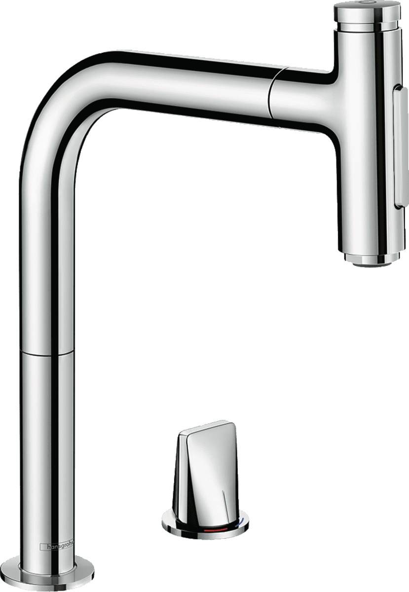Bild von HANSGROHE Metris Select M71 2-Loch Einhebel-Küchenmischer 200, Ausziehbrause, 2jet #73819000 - Chrom