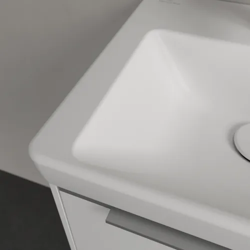 Bild von VILLEROY BOCH Subway 3.0 Handwaschbecken, 450 x 370 x 145 mm, Stone White CeramicPlus, mit Überlauf #4370FKRW