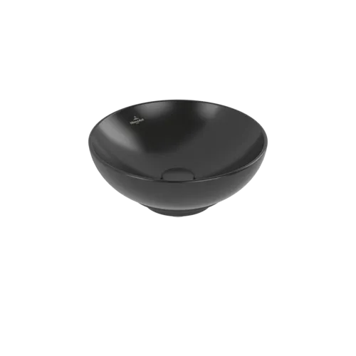 Bild von VILLEROY BOCH Loop & Friends Aufsatzwaschbecken, 380 x 380 x 120 mm, Ebony CeramicPlus, ohne Überlauf #4A4501S5
