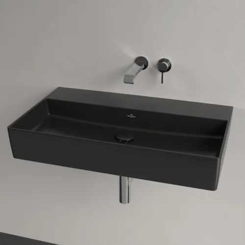 Bild von VILLEROY BOCH Memento 2.0 Waschbecken, 800 x 470 x 140 mm, Pure Black CeramicPlus, ohne Überlauf #4A2283R7