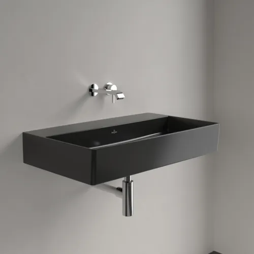 Bild von VILLEROY BOCH Memento 2.0 Waschbecken, 800 x 470 x 140 mm, Pure Black CeramicPlus, ohne Überlauf #4A2283R7