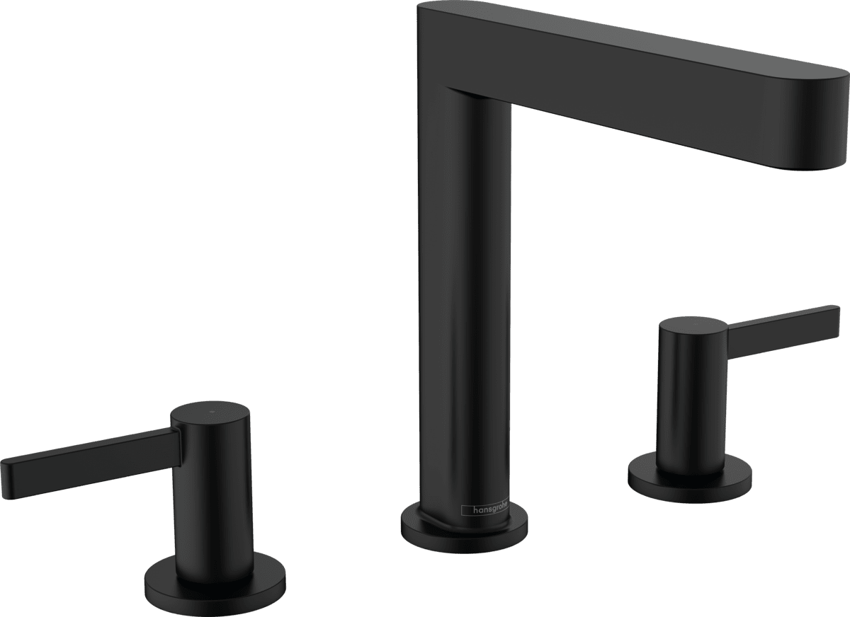 Picture of HANSGROHE Finoris 3-hole basin mixer 160 with push-open waste set #76034670 - Matt Black