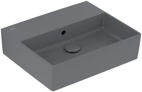 Bild von VILLEROY BOCH Memento 2.0 Waschbecken, 500 x 420 x 140 mm, Graphite CeramicPlus, mit Überlauf, Unterseite geschliffen #4A225JI4