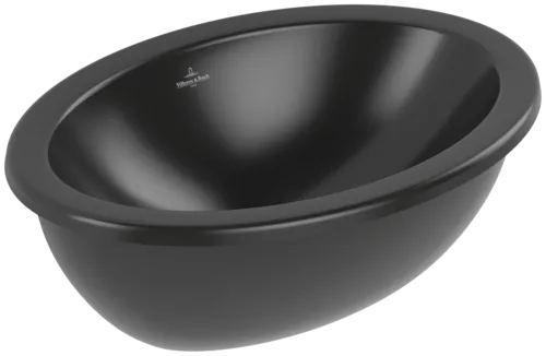 Bild von VILLEROY BOCH Loop & Friends Unterbauwaschbecken, 430 x 290 x 185 mm, Ebony CeramicPlus, mit Überlauf, Außenseite glasiert #4A5300S5