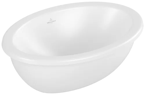 Bild von VILLEROY BOCH Loop & Friends Unterbauwaschbecken, 430 x 290 x 185 mm, Stone White CeramicPlus, mit Überlauf, Außenseite glasiert #4A5300RW
