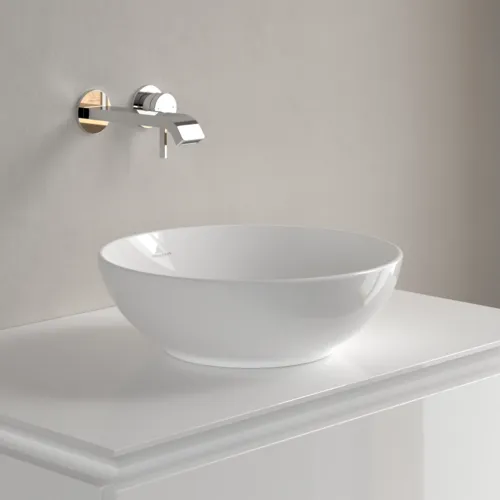 Bild von VILLEROY BOCH Loop & Friends Aufsatzwaschbecken, 380 x 380 x 120 mm, Weiß Alpin CeramicPlus, ohne Überlauf #4A4501R1