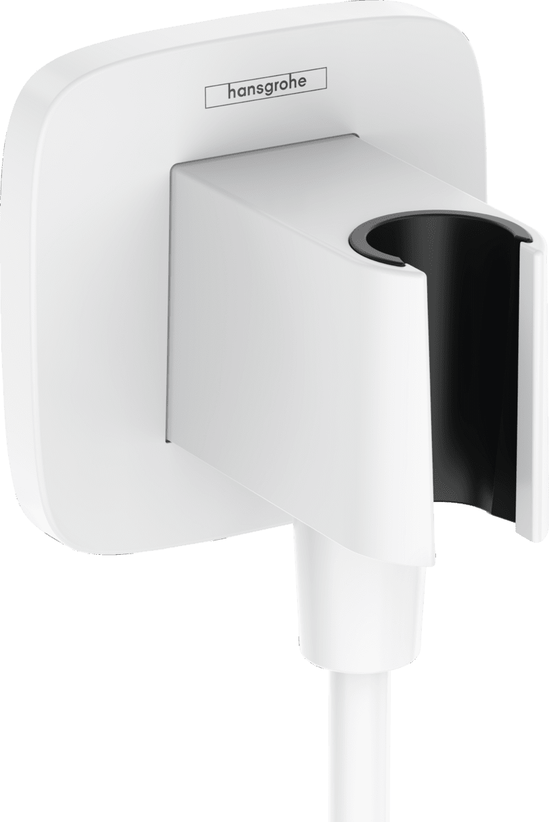 Bild von HANSGROHE FixFit Q Wandanschluss mit Brausehalter #26887700 - Mattweiß