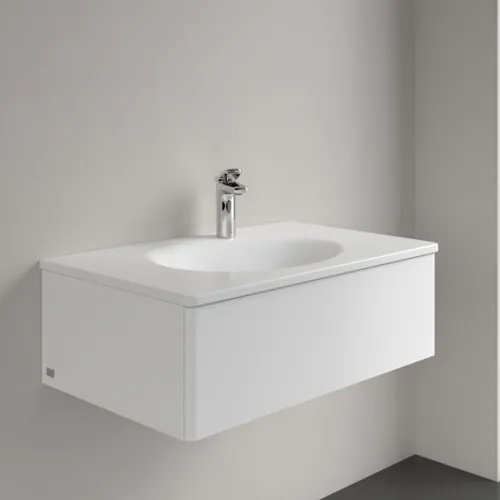 Obrázek VILLEROY BOCH Umyvadlo na skříňku Antao, 800 x 500 x 150 mm, Stone White CeramicPlus, se skrytým přepadem #4A7584RW