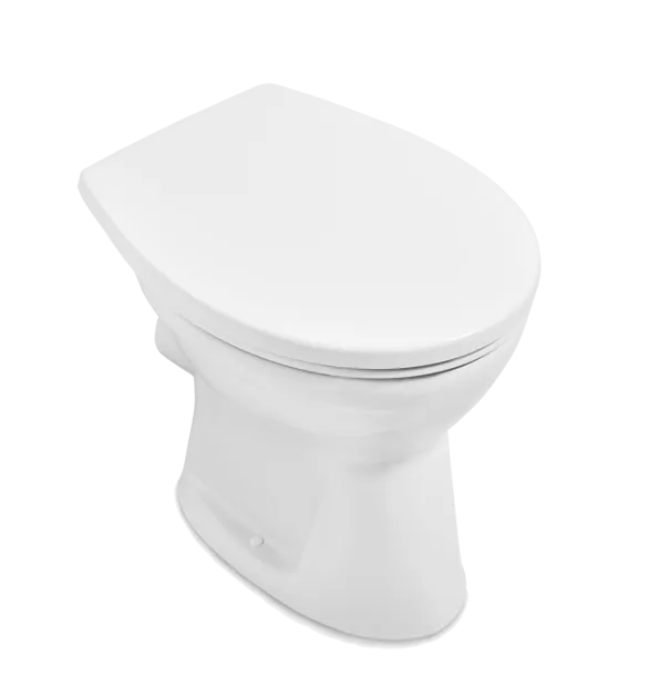Bild von VILLEROY BOCH O.novo Flachspül-WC spülrandlos, bodenstehend, mit DirectFlush, Weiß Alpin CeramicPlus #7619R0R1