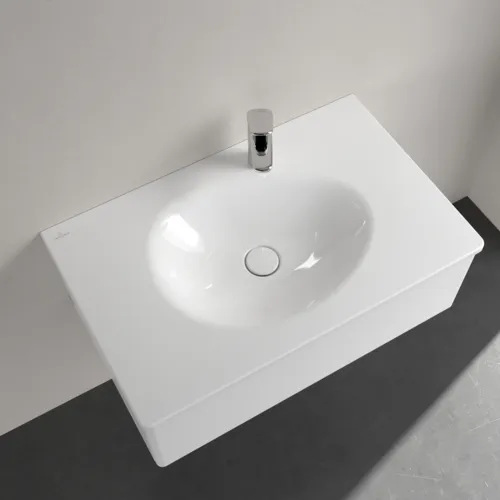 Bild von VILLEROY BOCH Antao Schrankwaschtisch, 800 x 500 x 150 mm, Weiß Alpin CeramicPlus, mit verdecktem Überlauf #4A7584R1