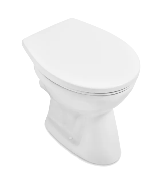 Bild von VILLEROY BOCH O.novo Tiefspül-WC spülrandlos, bodenstehend, mit DirectFlush, Weiß Alpin CeramicPlus #7618R0R1