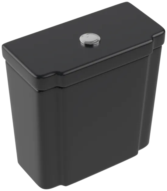 Bild von VILLEROY BOCH Hommage Spülkasten, Zulauf seitlich oder von hinten, Pure Black CeramicPlus #772116R7