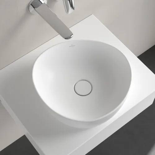 Bild von VILLEROY BOCH Antao Aufsatzwaschbecken, 400 x 395 x 145 mm, Stone White CeramicPlus, ohne Überlauf #4A7240RW