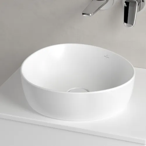 Bild von VILLEROY BOCH Antao Aufsatzwaschbecken, 400 x 395 x 145 mm, Stone White CeramicPlus, ohne Überlauf #4A7240RW