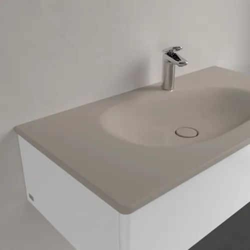 Obrázek VILLEROY BOCH Umyvadlo na skříňku Antao, 1000 x 500 x 150 mm, Almond CeramicPlus, se skrytým přepadem #4A76ABAM