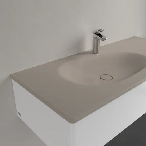 Obrázek VILLEROY BOCH Umyvadlo na skříňku Antao, 1200 x 500 x 150 mm, Almond CeramicPlus, se skrytým přepadem #4A77LBAM