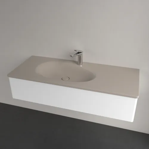 Obrázek VILLEROY BOCH Umyvadlo na skříňku Antao, 1200 x 500 x 150 mm, Almond CeramicPlus, se skrytým přepadem #4A77LBAM