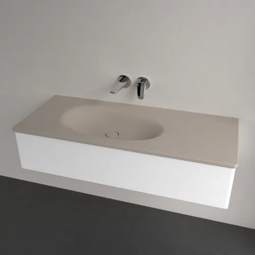 Picture of VILLEROY BOCH Antao cabinet washbasin, 1200 x 500 x 150 mm, Almond CeramicPlus, without overflow #4A77L3AM