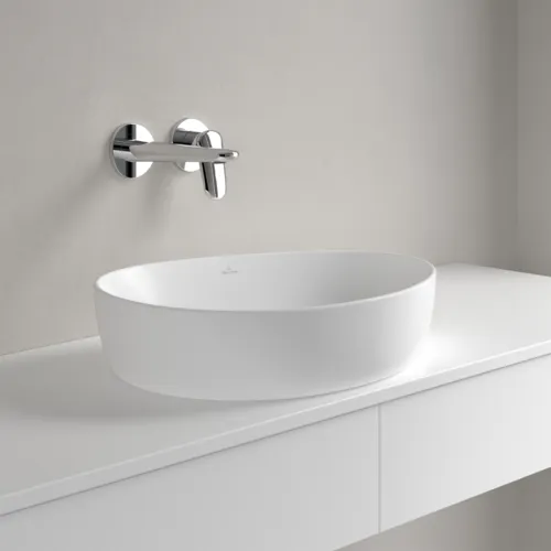 Bild von VILLEROY BOCH Antao Aufsatzwaschbecken, 510 x 400 x 146 mm, Stone White CeramicPlus, ohne Überlauf #4A7351RW