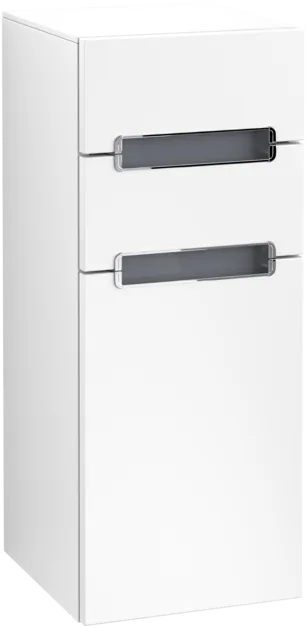 Bild von VILLEROY BOCH Subway 2.0 Seitenschrank, 1 Tür, 2 Schubladen, 356 x 857 x 370 mm, White Matt / Glass White #A7121SMS