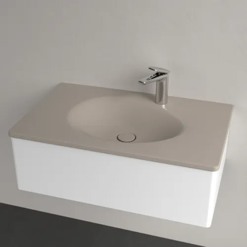 Bild von VILLEROY BOCH Antao Schrankwaschtisch, 800 x 500 x 150 mm, Almond CeramicPlus, mit verdecktem Überlauf #4A7584AM