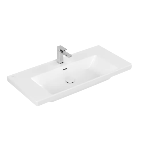 Bild von VILLEROY BOCH Subway 3.0 Schrankwaschtisch, 1000 x 470 x 165 mm, Stone White CeramicPlus, mit Überlauf #4A70A5RW