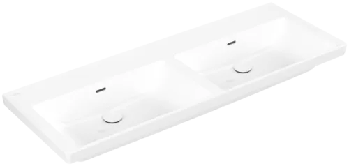 Bild von VILLEROY BOCH Subway 3.0 Schrank-Doppelwaschtisch, 1300 x 475 x 165 mm, Weiß Alpin CeramicPlus, mit Überlauf #4A71D6R1