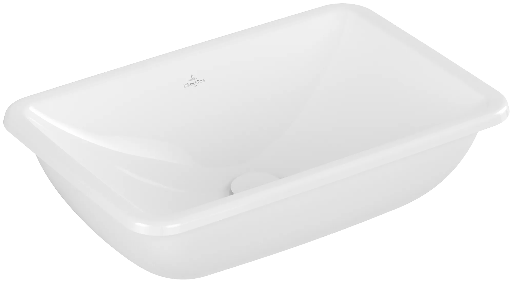 Bild von VILLEROY BOCH Loop & Friends Einbauwaschbecken, 600 x 405 x 185 mm, Weiß Alpin CeramicPlus, ohne Überlauf, Außenseite glasiert #4A6501R1