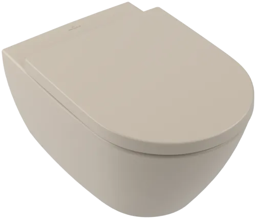 Bild von VILLEROY BOCH Subway 2.0 Tiefspül-WC spülrandlos, wandhängend, mit DirectFlush, Almond CeramicPlus #5614R0AM