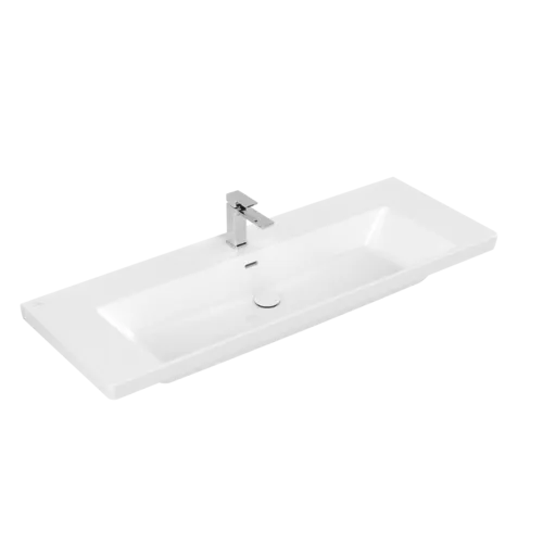 Bild von VILLEROY BOCH Subway 3.0 Schrankwaschtisch, 1300 x 475 x 170 mm, Weiß Alpin CeramicPlus, mit Überlauf #4A70D5R1