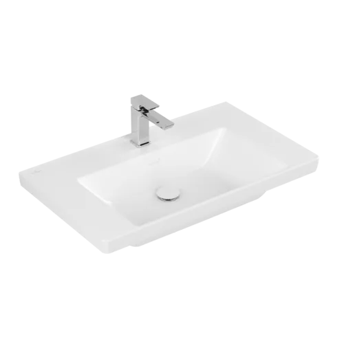Bild von VILLEROY BOCH Subway 3.0 Schrankwaschtisch, 800 x 470 x 165 mm, Stone White CeramicPlus, ohne Überlauf #4A7081RW