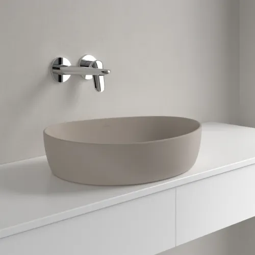 Bild von VILLEROY BOCH Antao Aufsatzwaschbecken, 510 x 400 x 146 mm, Almond CeramicPlus, ohne Überlauf #4A7351AM