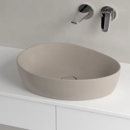 Bild von VILLEROY BOCH Antao Aufsatzwaschbecken, 510 x 400 x 146 mm, Almond CeramicPlus, ohne Überlauf #4A7351AM