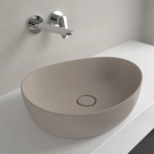 Bild von VILLEROY BOCH Antao Aufsatzwaschbecken, 510 x 400 x 146 mm, Almond CeramicPlus, ohne Überlauf #4A7351AM