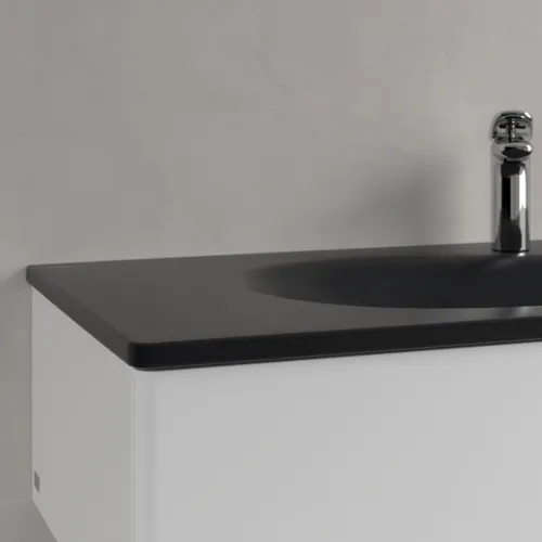 Picture of VILLEROY BOCH Antao Vanity washbasin, 1200 x 500 x 150 mm, Pure Black CeramicPlus, without overflow #4A77L2R7