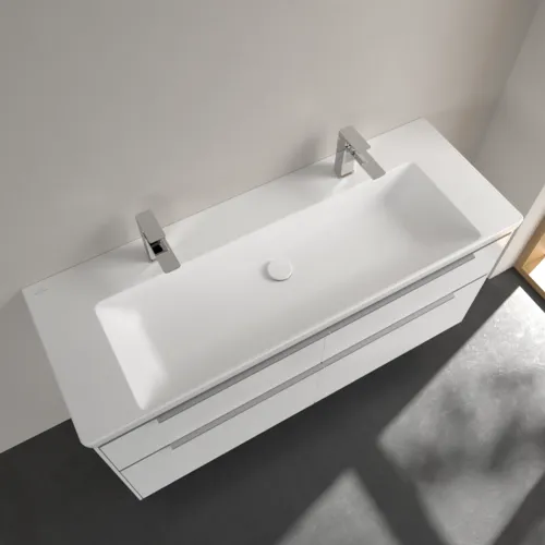 Picture of VILLEROY BOCH Subway 3.0 Vanity washbasin, 1300 x 475 x 170 mm, Stone White CeramicPlus, without overflow #4A70D1RW