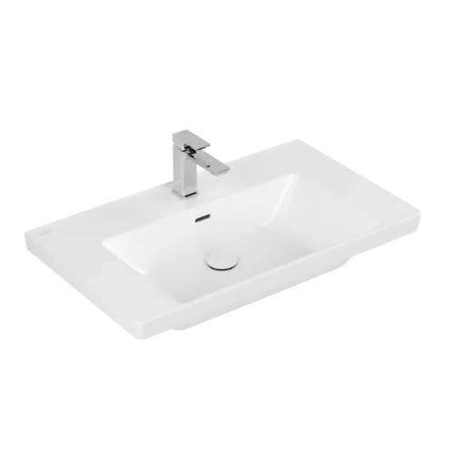 Bild von VILLEROY BOCH Subway 3.0 Schrankwaschtisch, 800 x 470 x 165 mm, Stone White CeramicPlus, mit Überlauf #4A7080RW