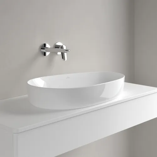Picture of VILLEROY BOCH Antao countertop washbasin, 650 x 400 x 146 mm, white Alpine CeramicPlus, without overflow #4A7465R1
