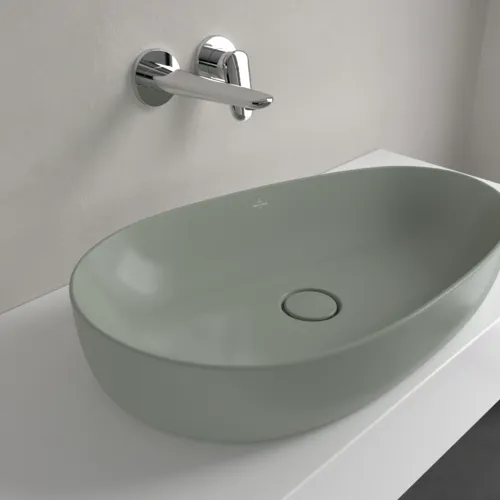 Bild von VILLEROY BOCH Antao Aufsatzwaschbecken, 650 x 400 x 146 mm, Morning Green CeramicPlus, ohne Überlauf #4A7465R8