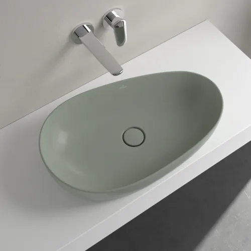 Bild von VILLEROY BOCH Antao Aufsatzwaschbecken, 650 x 400 x 146 mm, Morning Green CeramicPlus, ohne Überlauf #4A7465R8