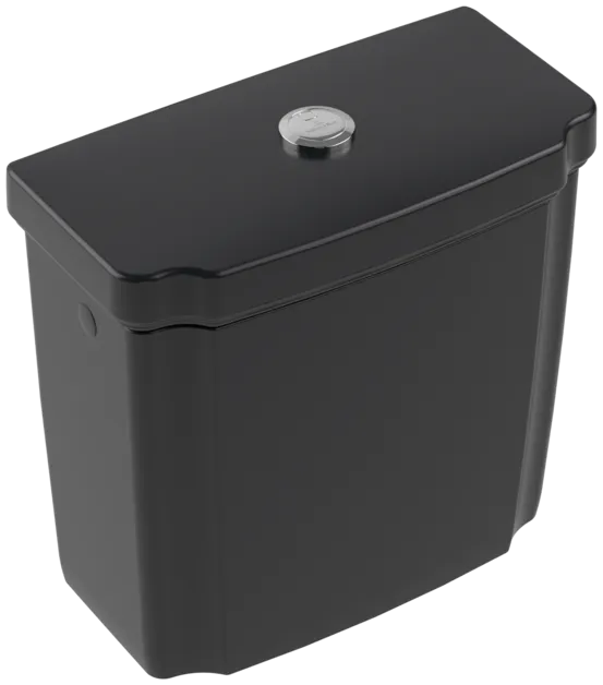 Bild von VILLEROY BOCH Hommage Spülkasten, Zulauf seitlich oder von hinten, Pure Black CeramicPlus #772111R7
