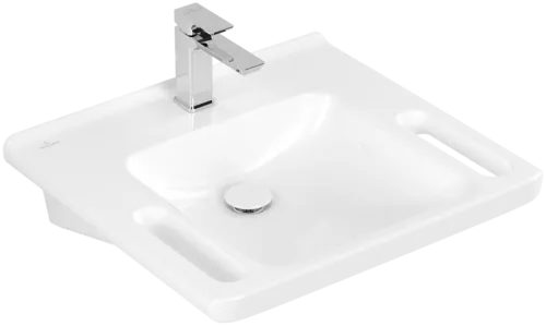 Obrázek VILLEROY BOCH Umyvadlo ViCare ViCare, 600 x 550 x 180 mm, bílé Alpine CeramicPlus, bez přepadu #4A6861R1