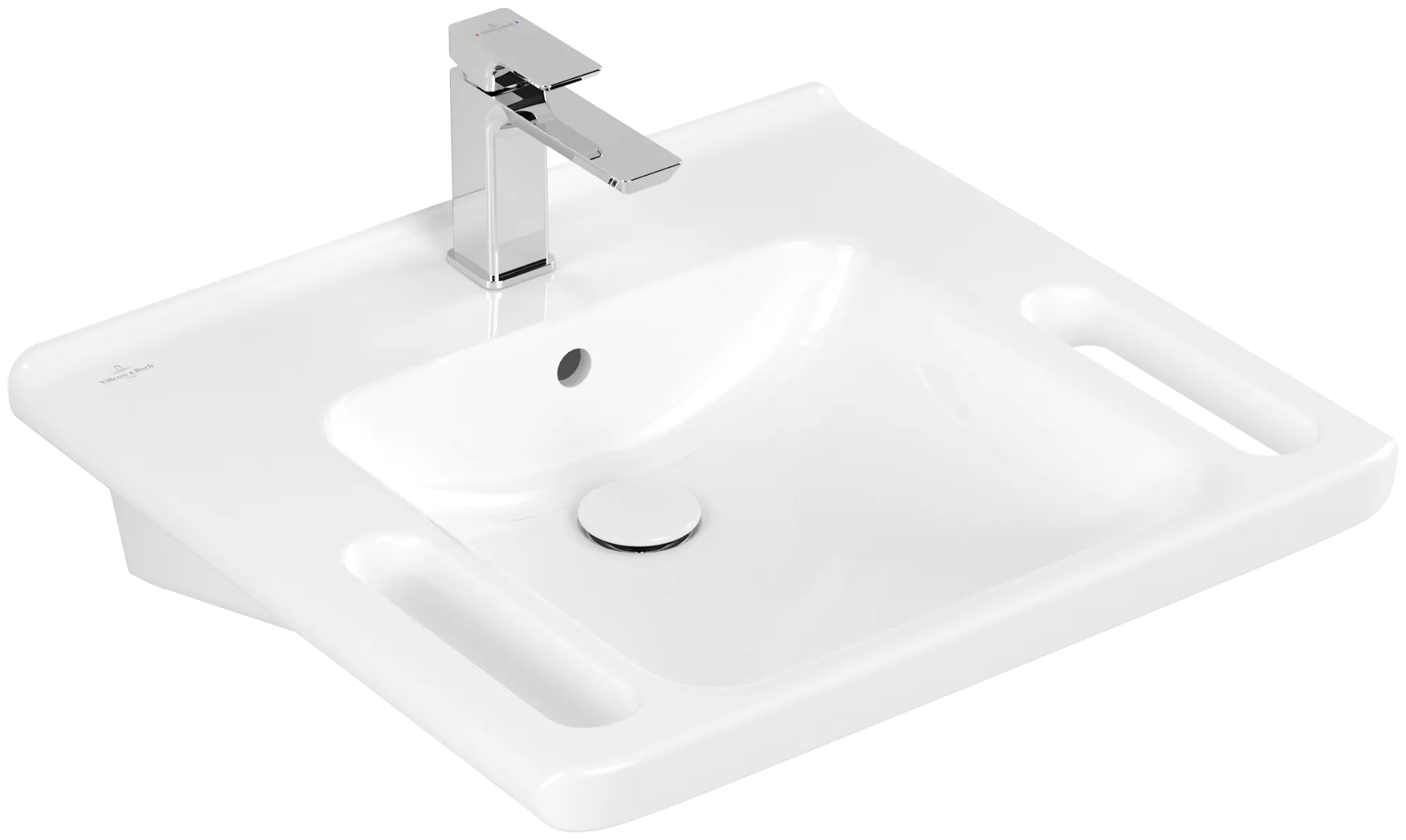 Obrázek VILLEROY BOCH ViCare umyvadlo ViCare, 600 x 550 x 180 mm, bílá Alpine, s přepadem #4A686001