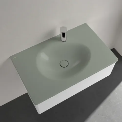 Picture of VILLEROY BOCH Antao Vanity washbasin, 800 x 500 x 150 mm, Morning Green CeramicPlus, without overflow #4A7581R8